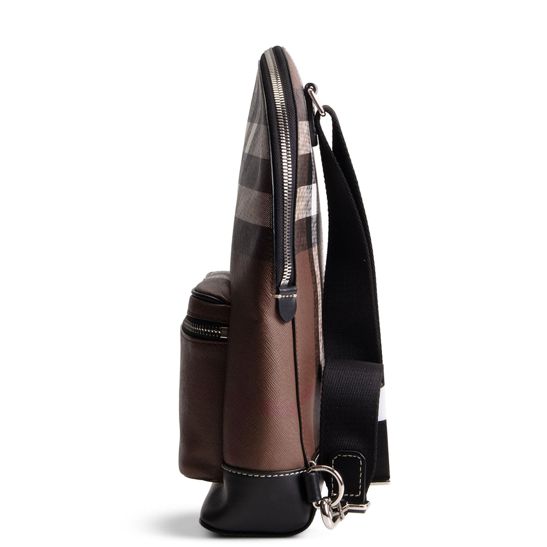 BURBERRY Smoked Check Jett Sling Backpack