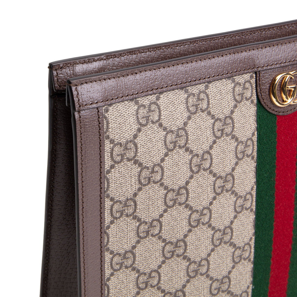 GUCCI GG Supreme Monogram Web Ophidia Pouch