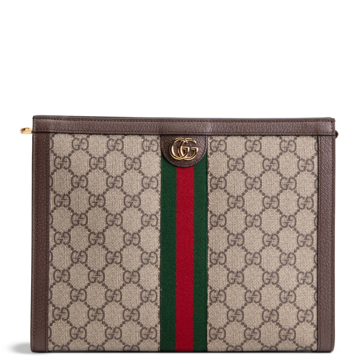 GUCCI GG Supreme Monogram Web Ophidia Pouch