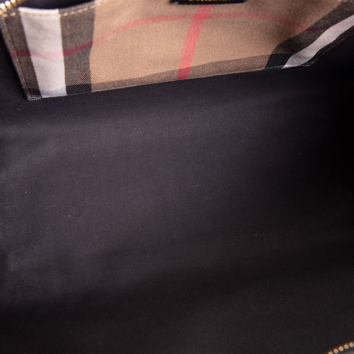 BURBERRY House Check Banwell Top Handle Bag - Black