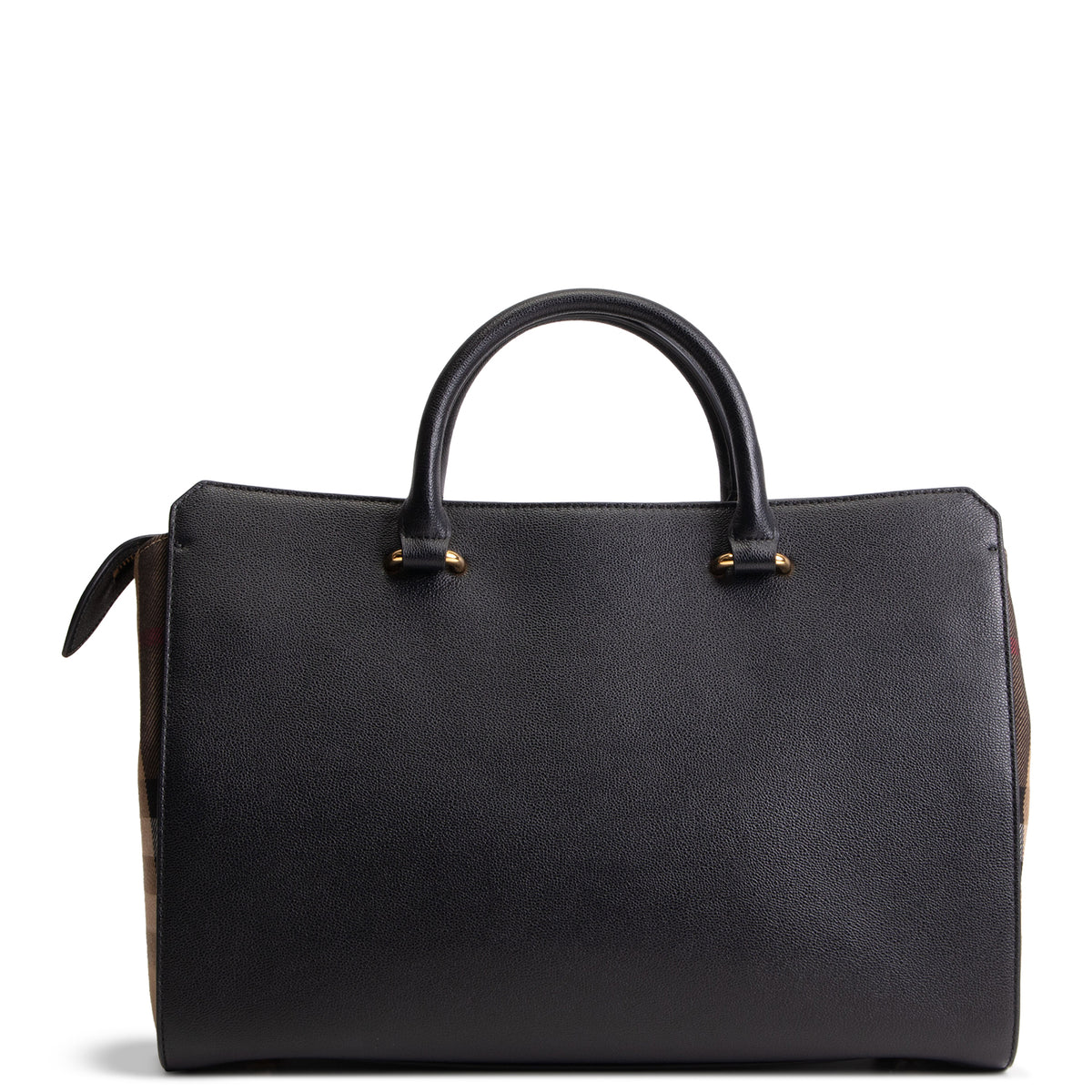 BURBERRY House Check Banwell Top Handle Bag - Black