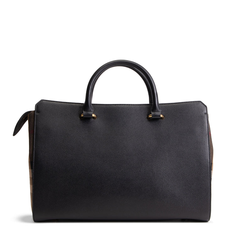BURBERRY House Check Banwell Top Handle Bag - Black