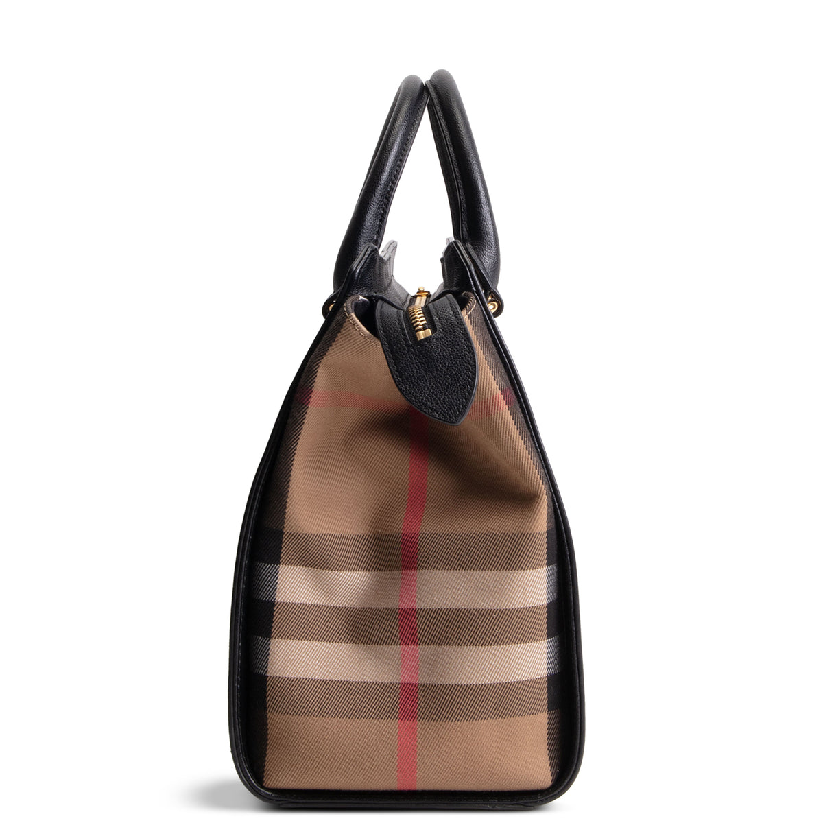 BURBERRY House Check Banwell Top Handle Bag - Black