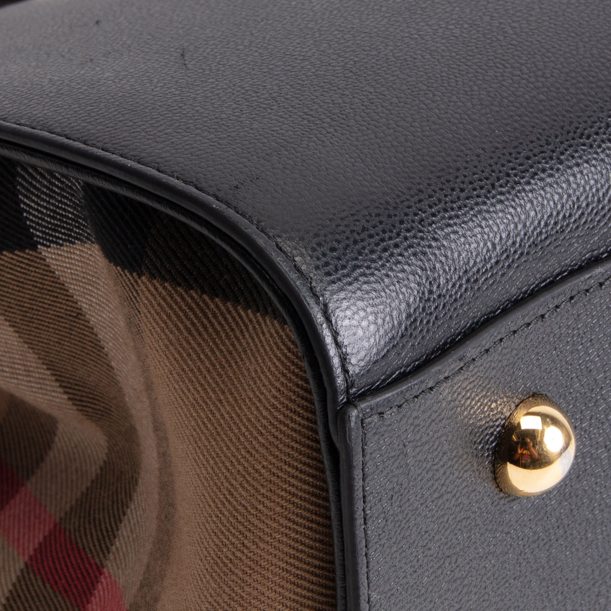 BURBERRY House Check Banwell Top Handle Bag - Black