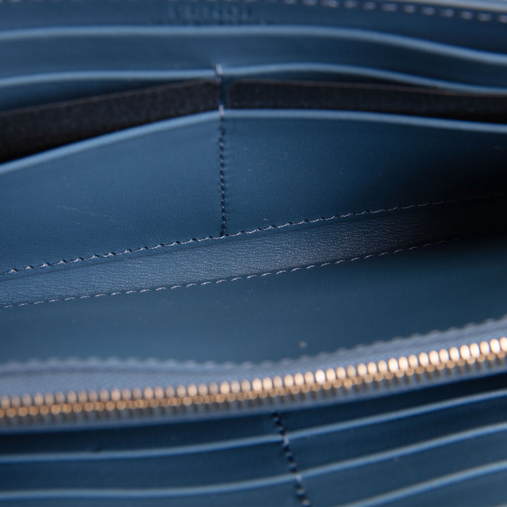 FENDI FF Jacquard Wallet On Chain - Blue Denim Effect