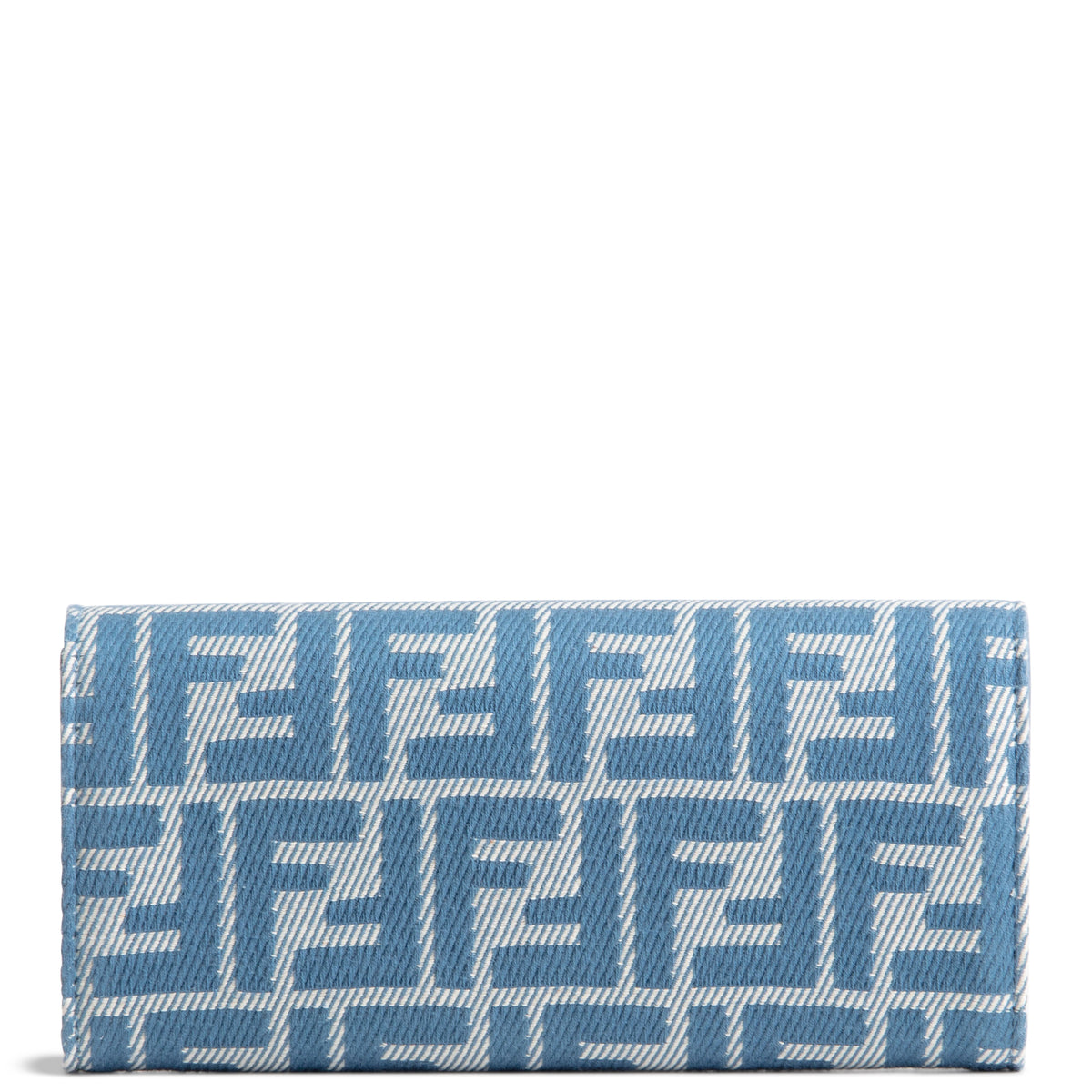 FENDI FF Jacquard Wallet On Chain - Blue Denim Effect