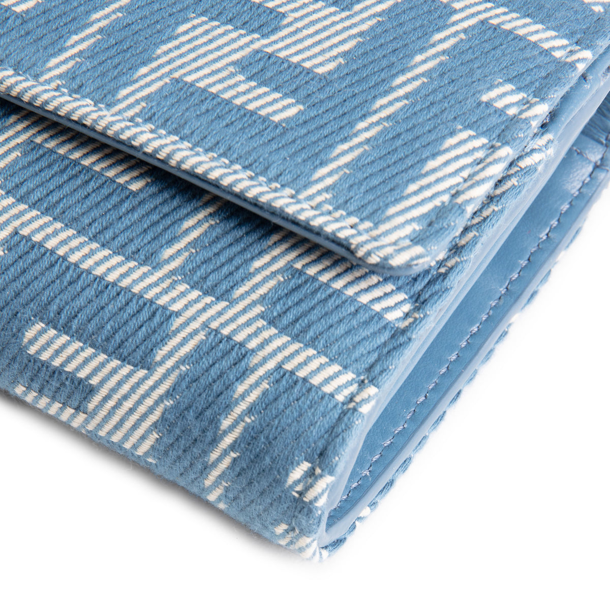 FENDI FF Jacquard Wallet On Chain - Blue Denim Effect