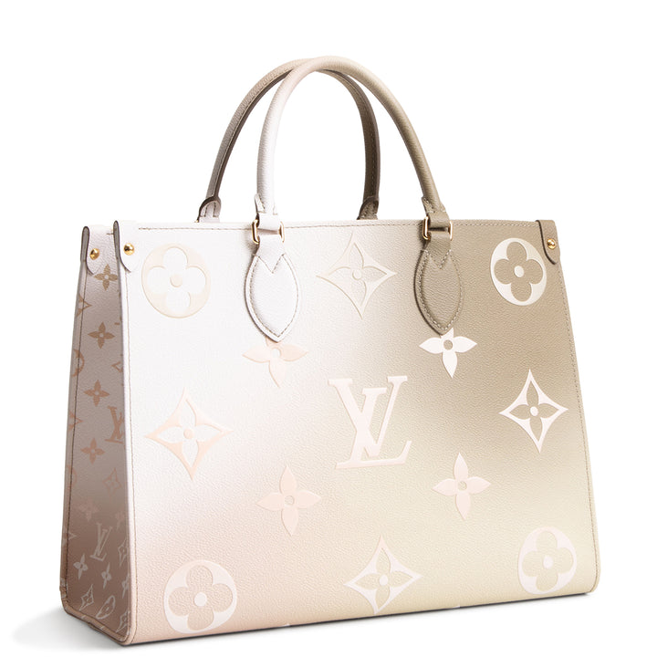 LOUIS VUITTON OnTheGo Giant Monogram Empreinte Spring In The City Sunset MM - Khaki OUTLET FINAL SALE