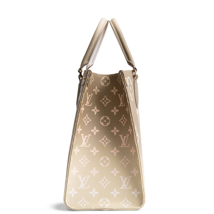 LOUIS VUITTON OnTheGo Giant Monogram Empreinte Spring In The City Sunset MM - Khaki OUTLET FINAL SALE