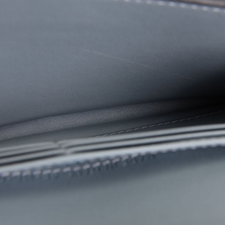 DIOR Calfskin Saddle Long Wallet with Chain - Blue