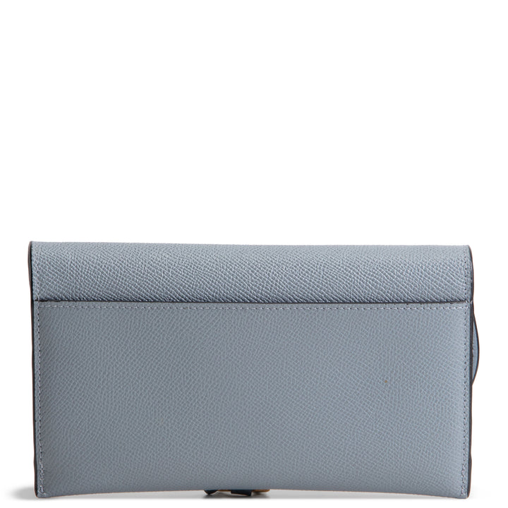 DIOR Calfskin Saddle Long Wallet with Chain - Blue