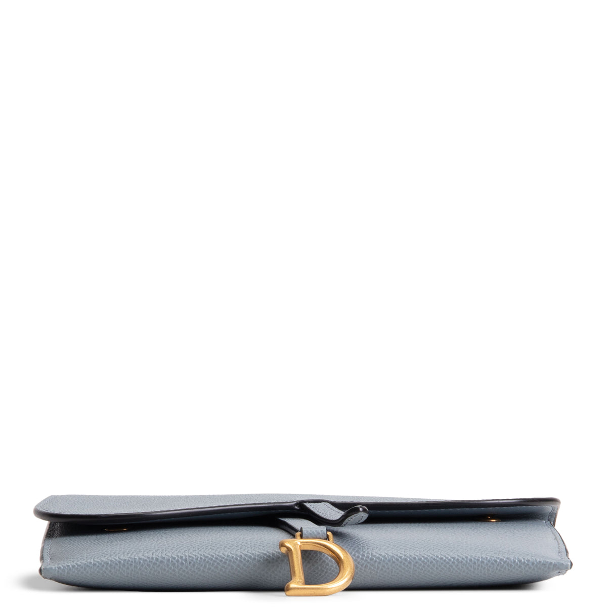 DIOR Calfskin Saddle Long Wallet with Chain - Blue