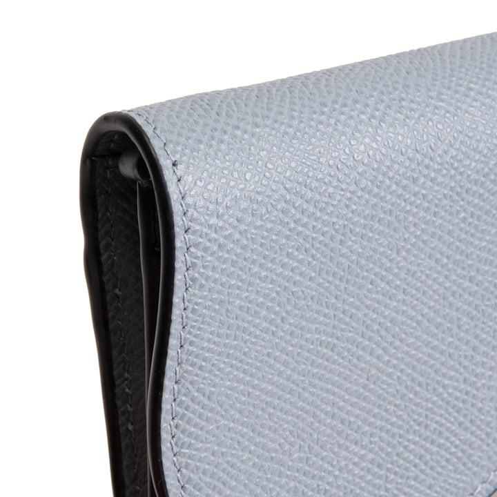 DIOR Calfskin Saddle Long Wallet with Chain - Blue