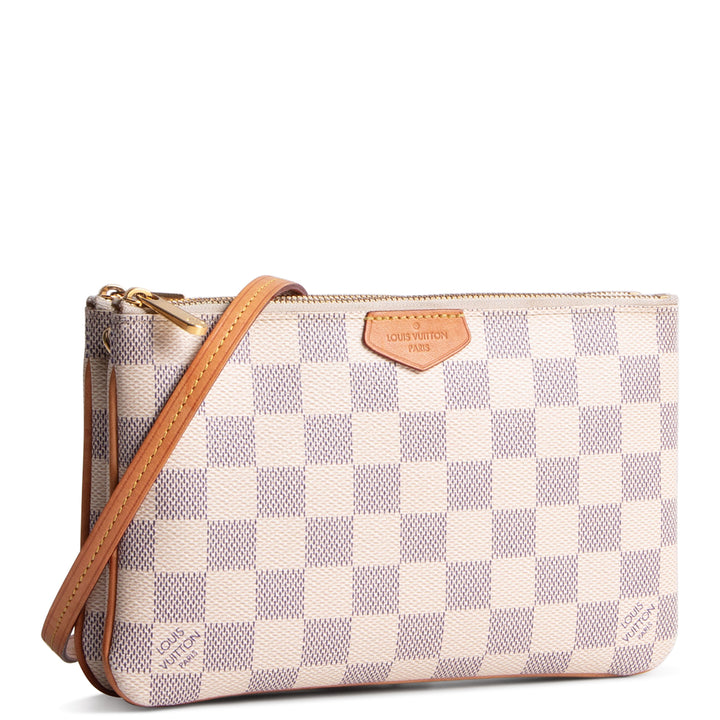 LOUIS VUITTON Damier Azur Double Zip Pochette