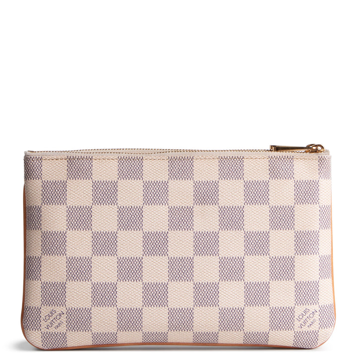 LOUIS VUITTON Damier Azur Double Zip Pochette