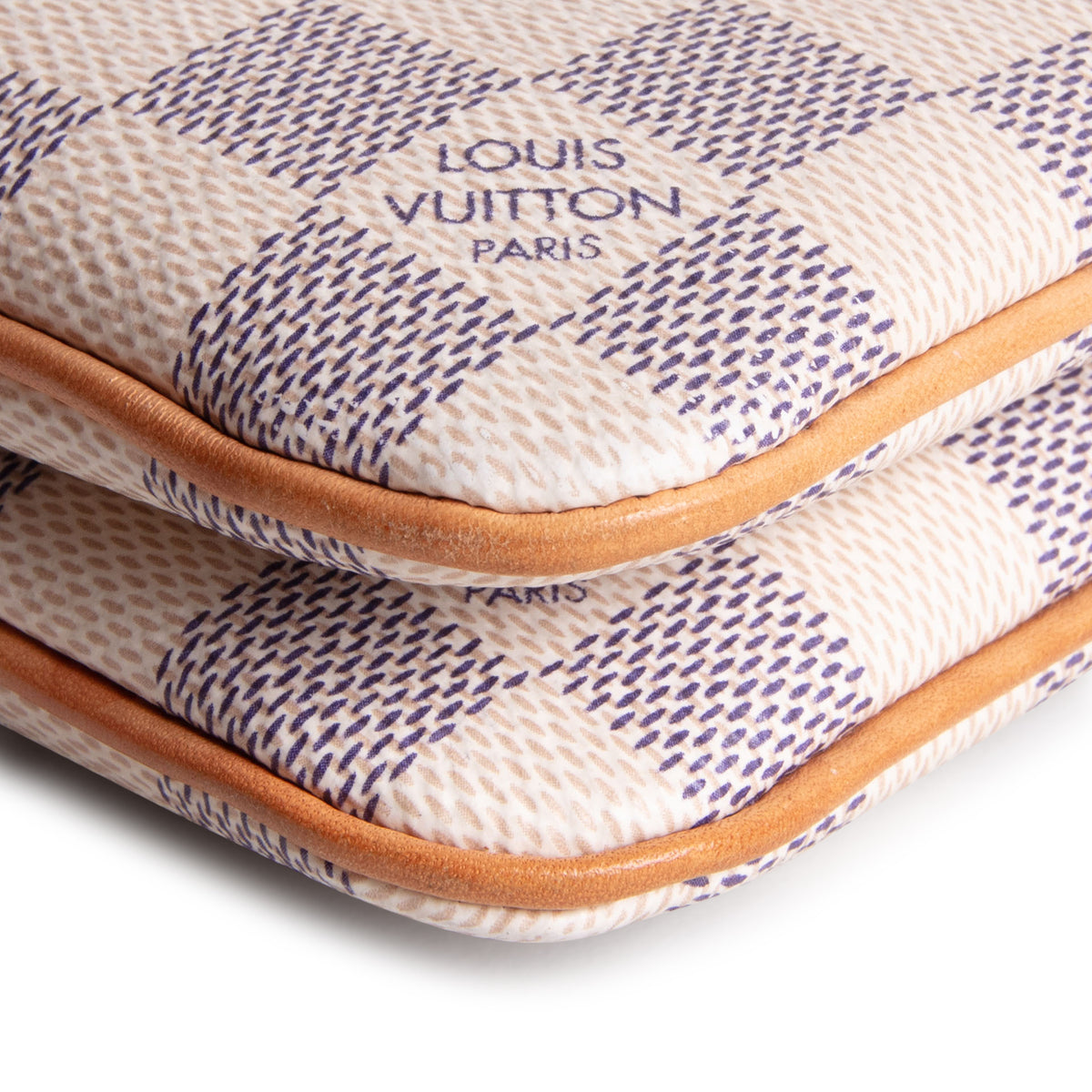 LOUIS VUITTON Damier Azur Double Zip Pochette