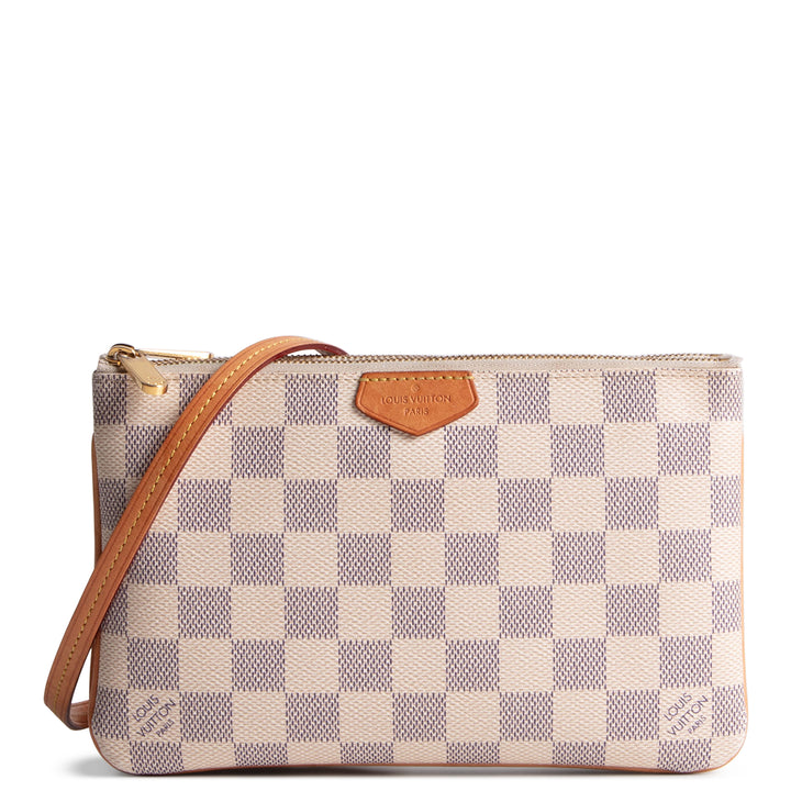 LOUIS VUITTON Damier Azur Double Zip Pochette