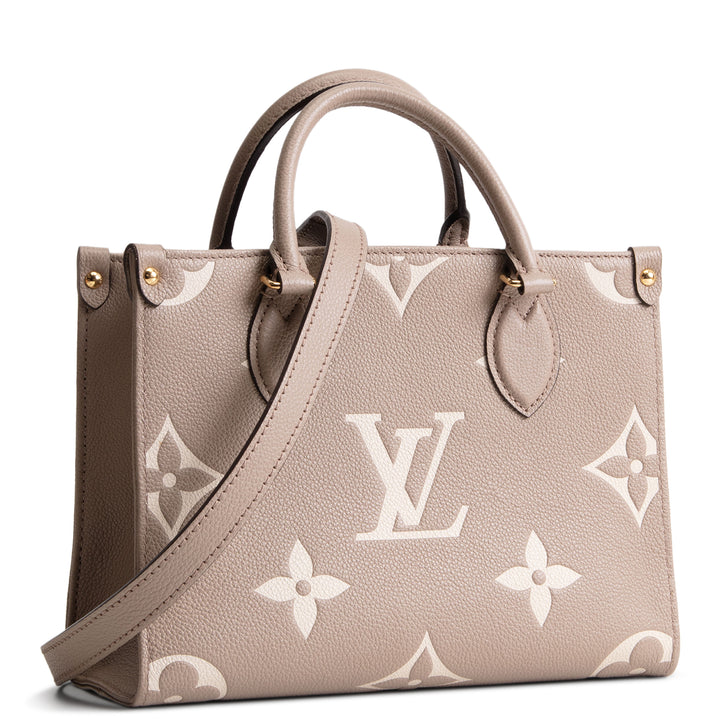 LOUIS VUITTON Monogram Empreinte Bicolor OnTheGo PM - Dove/Cream