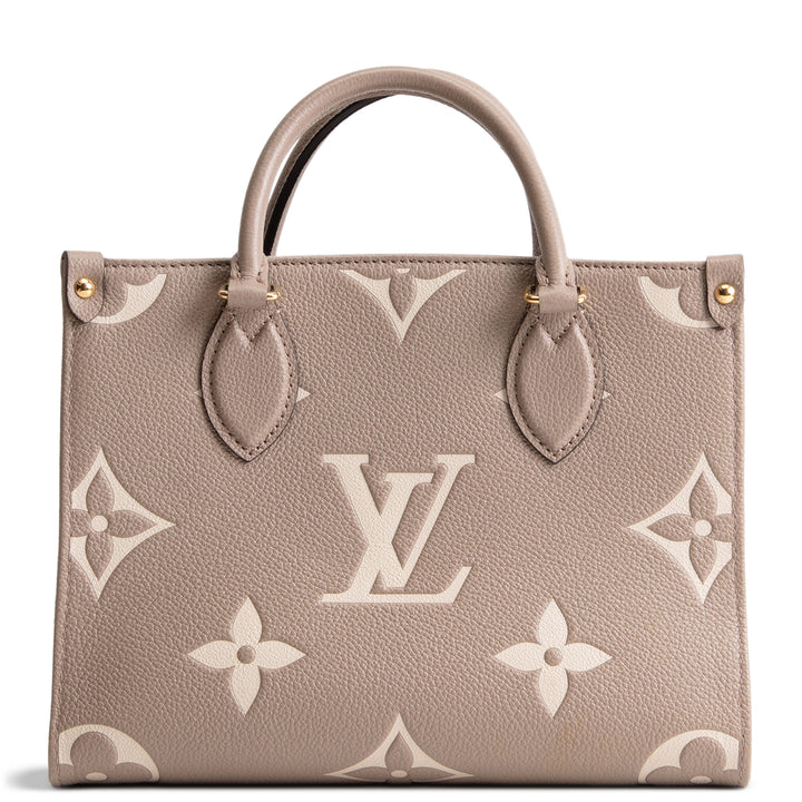 LOUIS VUITTON Monogram Empreinte Bicolor OnTheGo PM - Dove/Cream