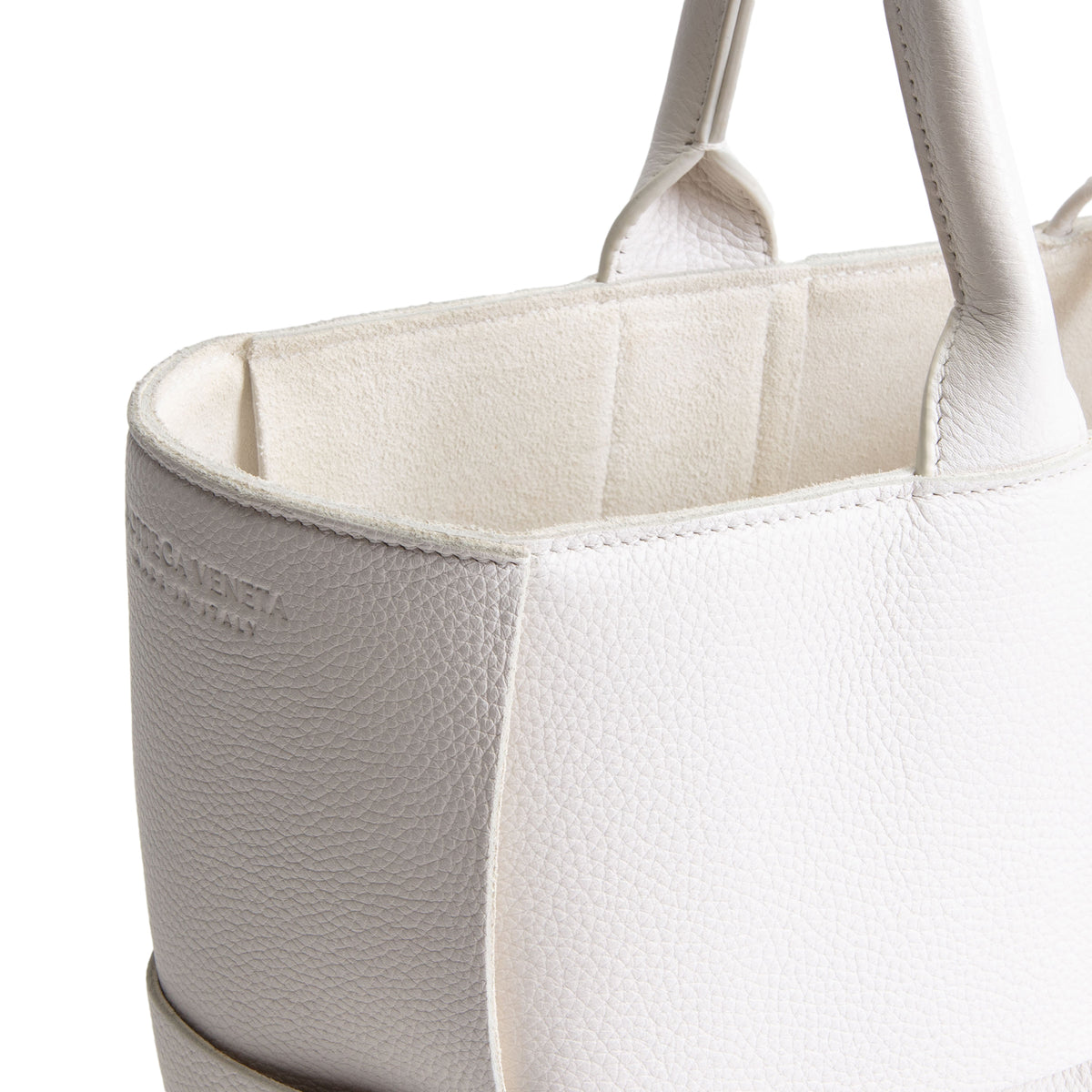 BOTTEGA VENETA Small Arco Maxi Intrecciato Tote - White