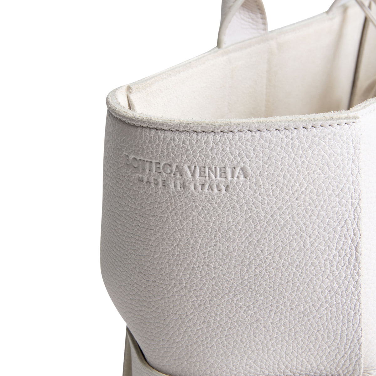 BOTTEGA VENETA Small Arco Maxi Intrecciato Tote - White