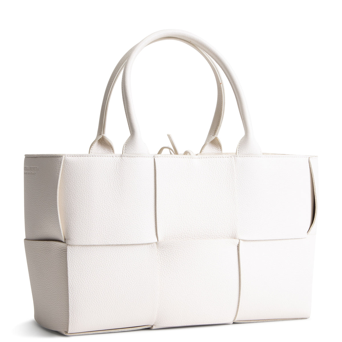 BOTTEGA VENETA Small Arco Maxi Intrecciato Tote - White