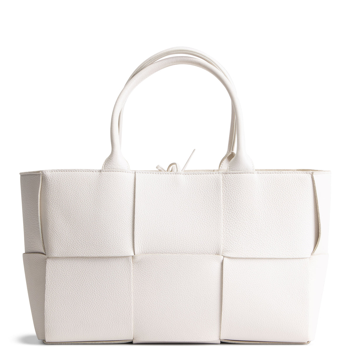 BOTTEGA VENETA Small Arco Maxi Intrecciato Tote - White