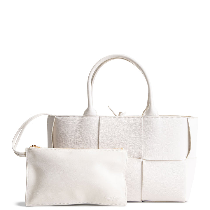 BOTTEGA VENETA Small Arco Maxi Intrecciato Tote - White