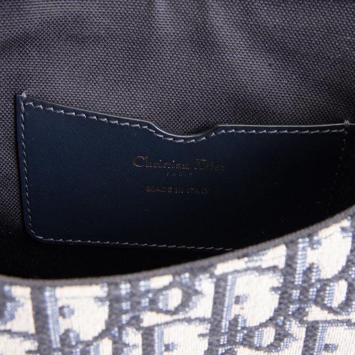 DIOR Medium Blue Oblique Jacquard Bobby Bag