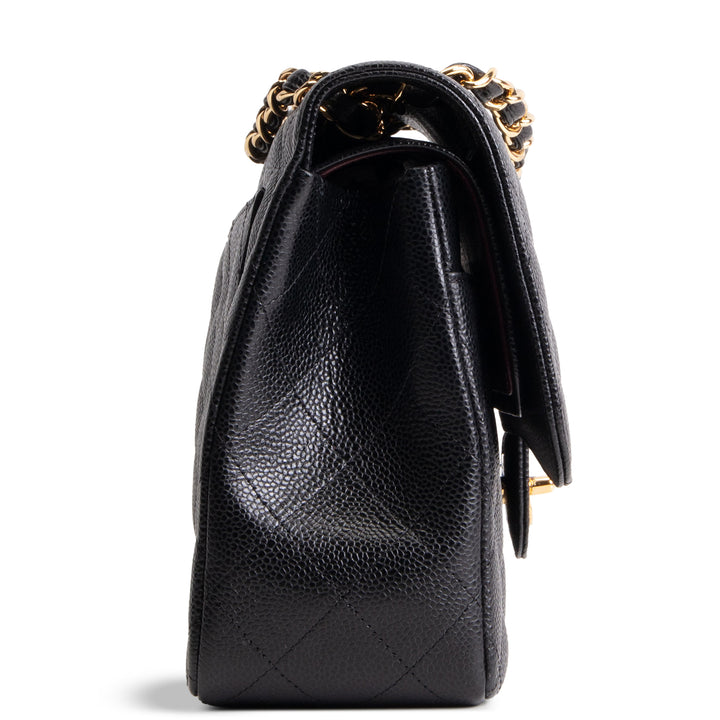 CHANEL Caviar Jumbo Double Flap Bag - Black
