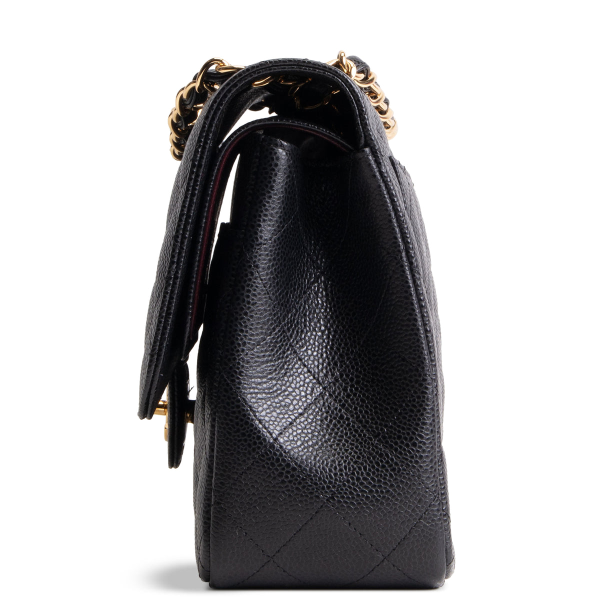 CHANEL Caviar Jumbo Double Flap Bag - Black