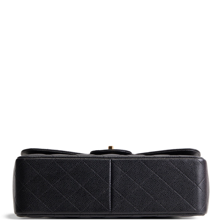 CHANEL Caviar Jumbo Double Flap Bag - Black