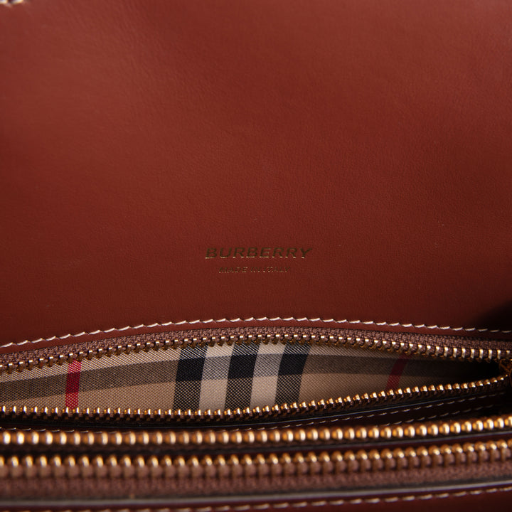 BURBERRY Vintage Check Mini Two Handle Title Bag - Black
