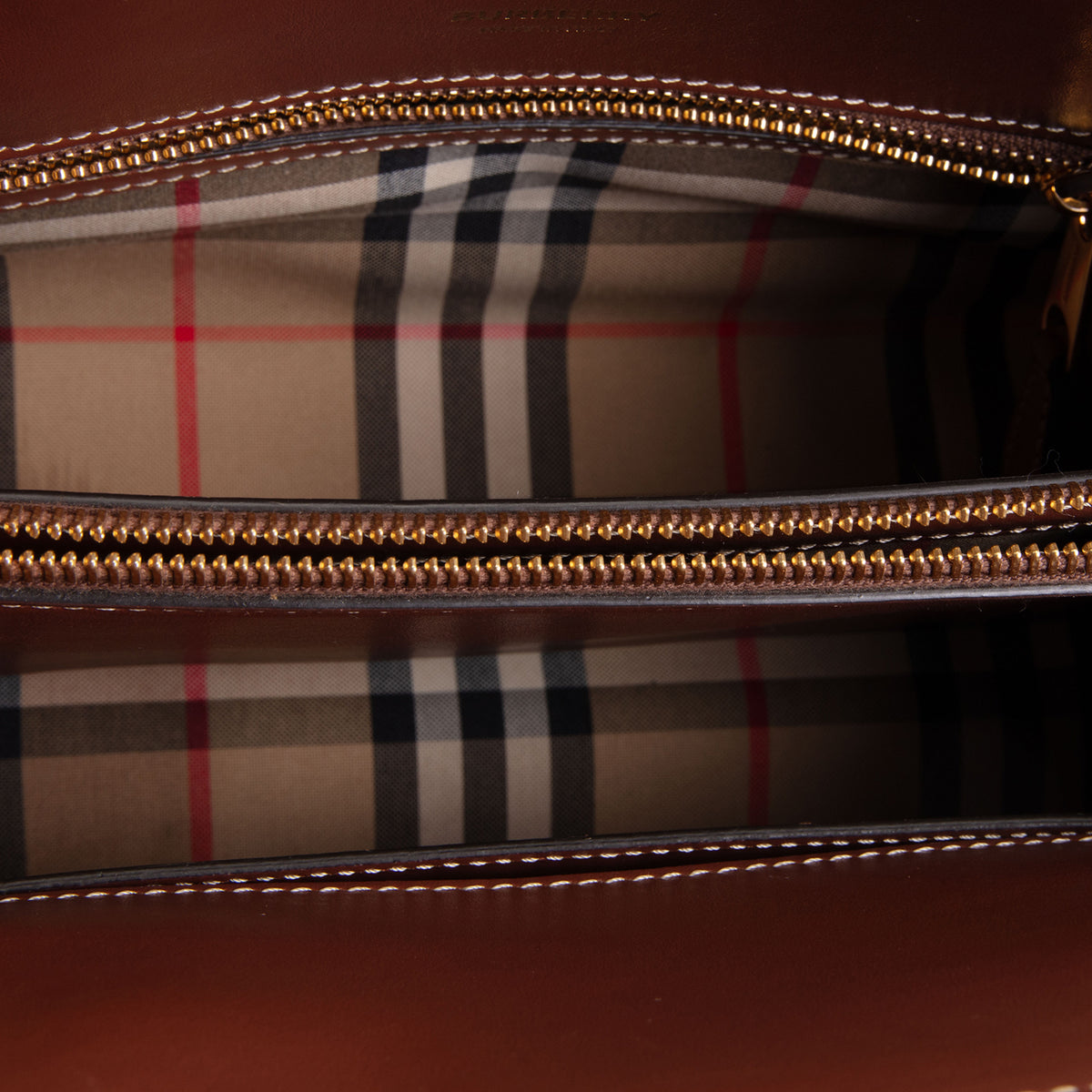 BURBERRY Vintage Check Mini Two Handle Title Bag - Black