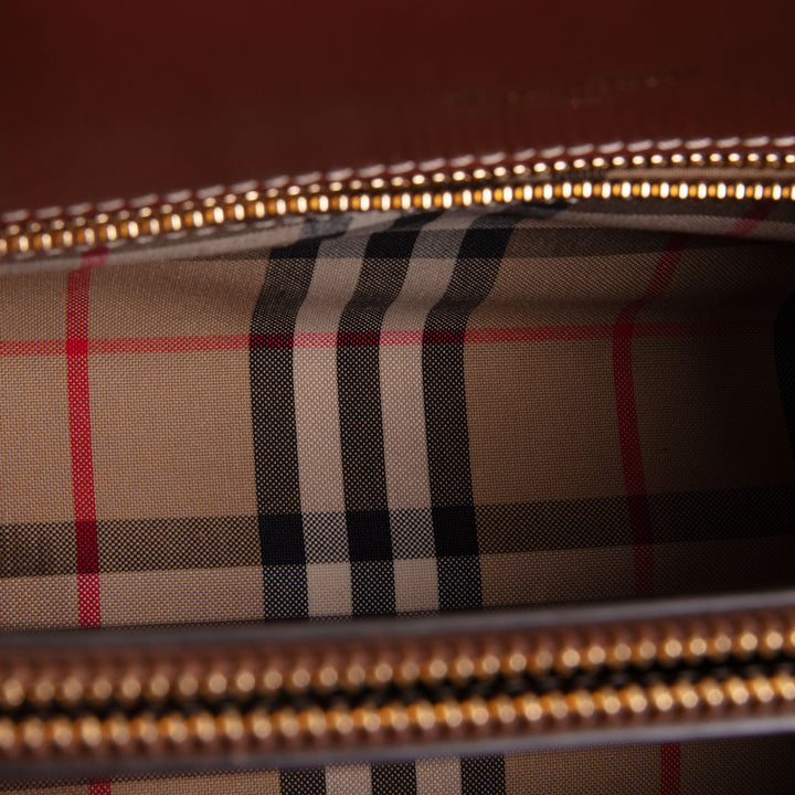 BURBERRY Vintage Check Mini Two Handle Title Bag - Black