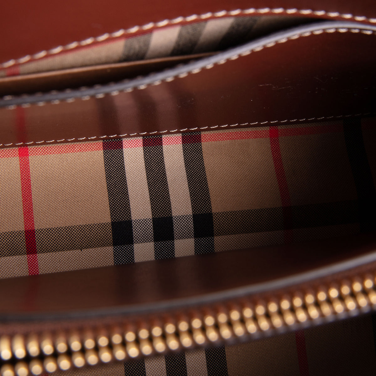 BURBERRY Vintage Check Mini Two Handle Title Bag - Black