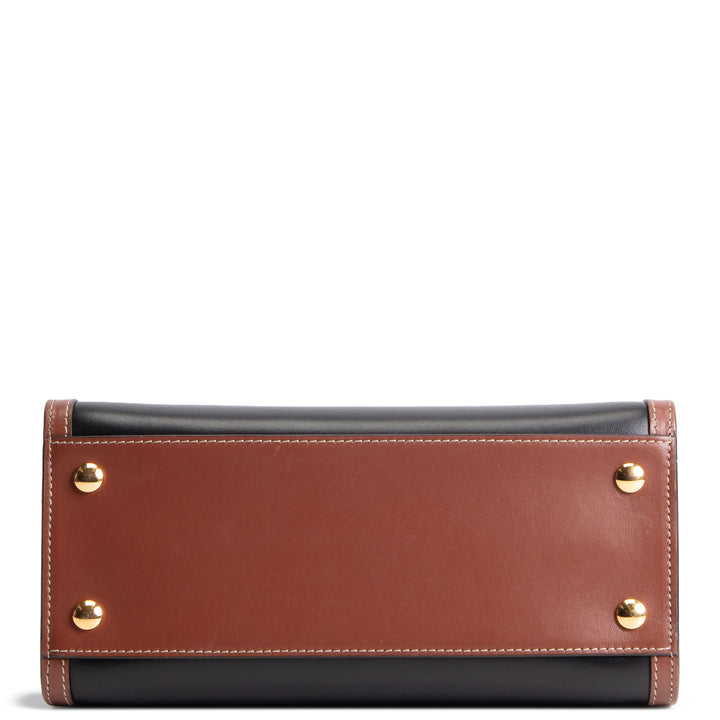BURBERRY Vintage Check Mini Two Handle Title Bag - Black