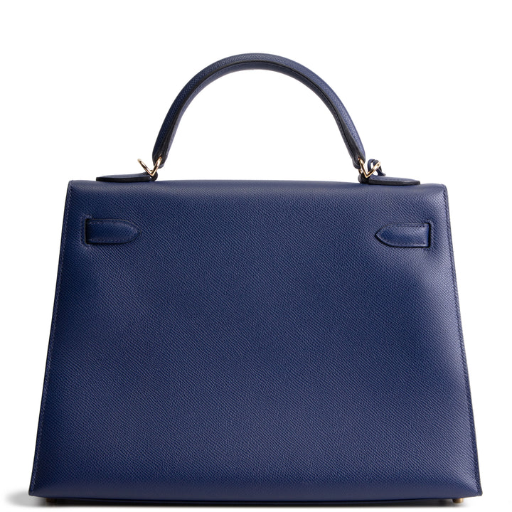 HERMES Kelly 32 Sellier Epsom - Blue