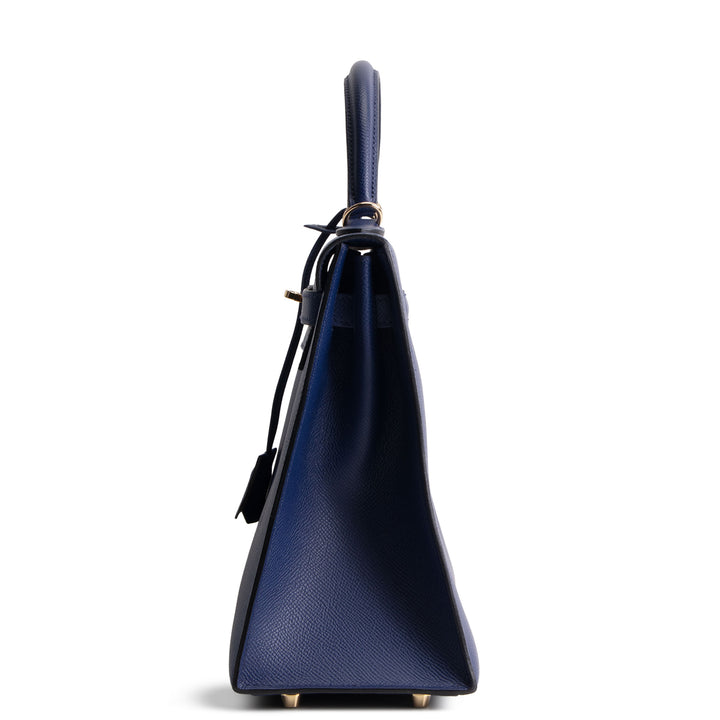 HERMES Kelly 32 Sellier Epsom - Blue