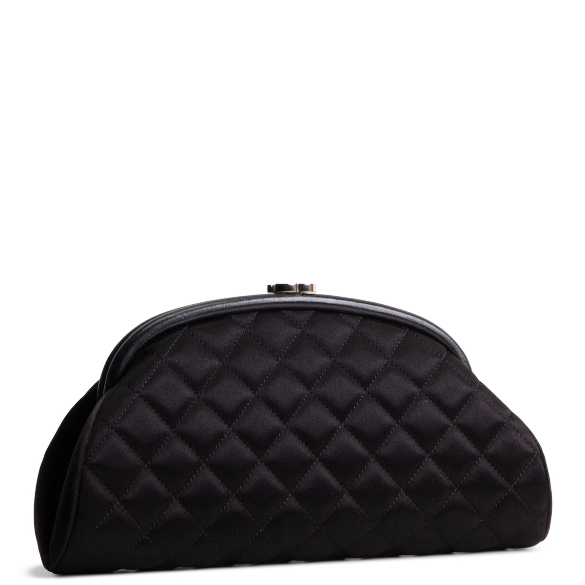 CHANEL Quilted Satin Timeless Clutch