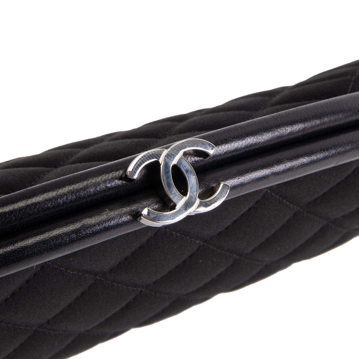 CHANEL Quilted Satin Timeless Clutch