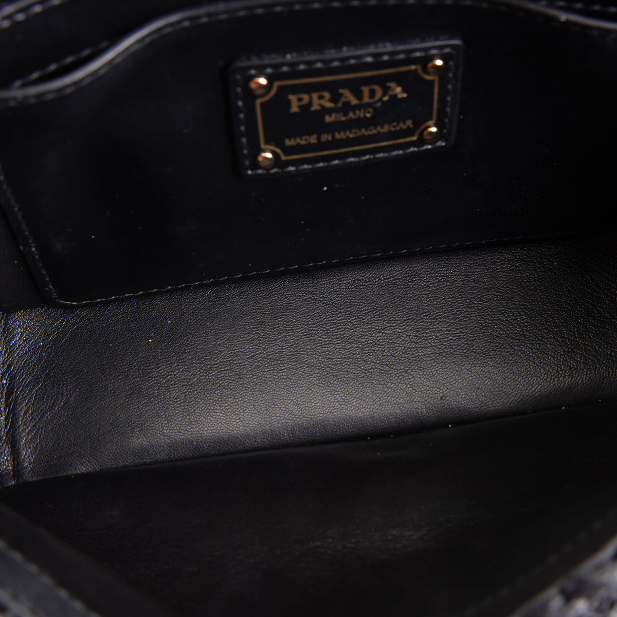PRADA Logo Chain Flap Raffia Shoulder Bag