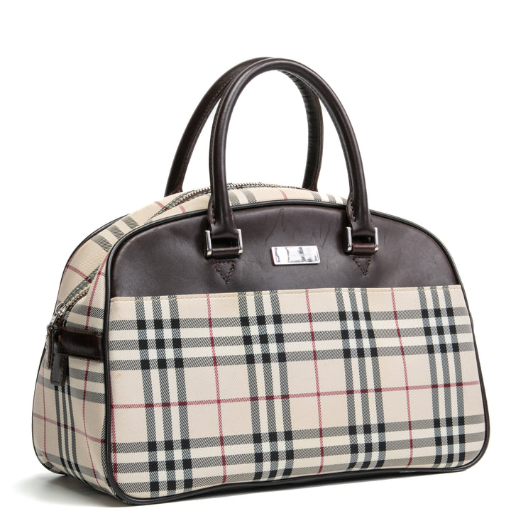 BURBERRY House Check Medium Boston Bag