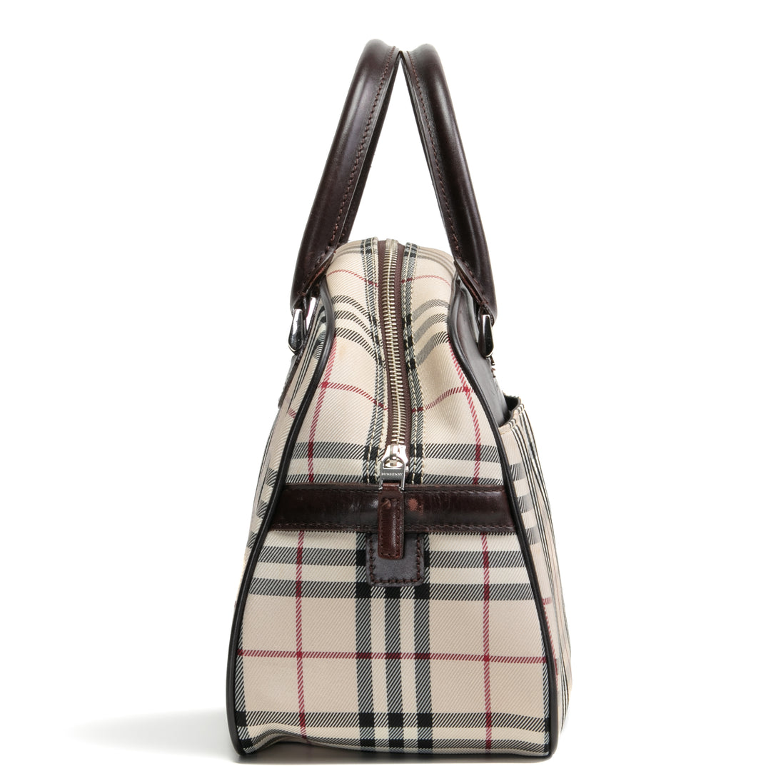 BURBERRY House Check Medium Boston Bag