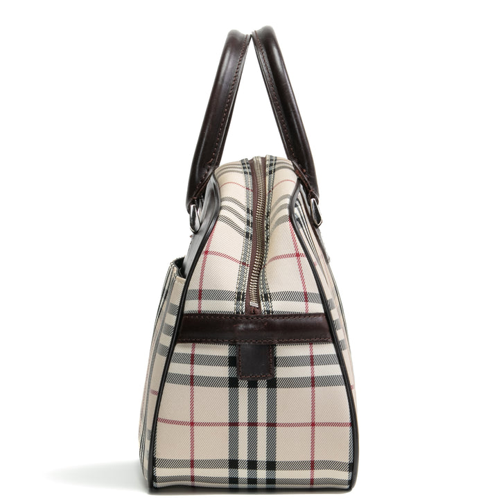 BURBERRY House Check Medium Boston Bag