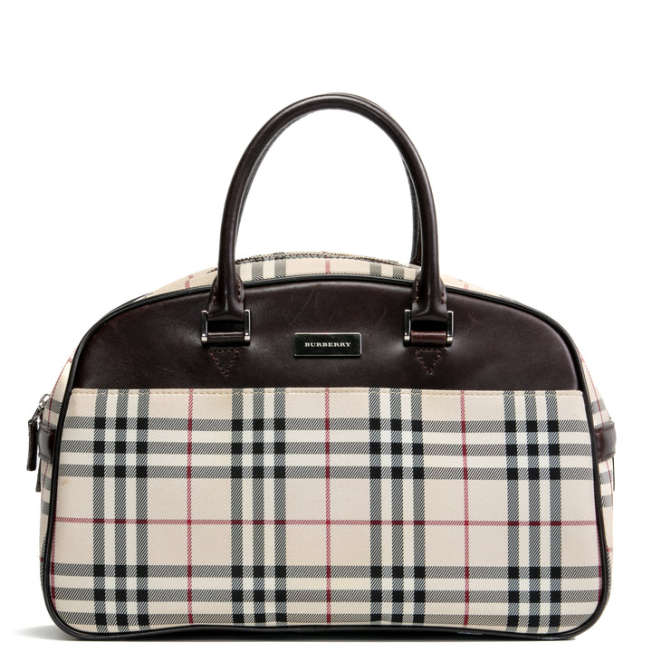 BURBERRY House Check Medium Boston Bag