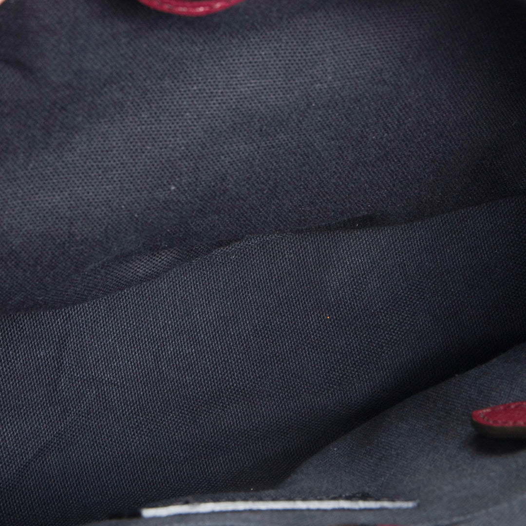 BURBERRY Leather Banner Medium Tote - Burgundy