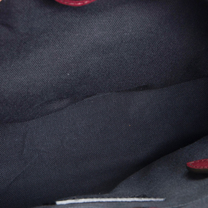 BURBERRY Leather Banner Medium Tote - Burgundy