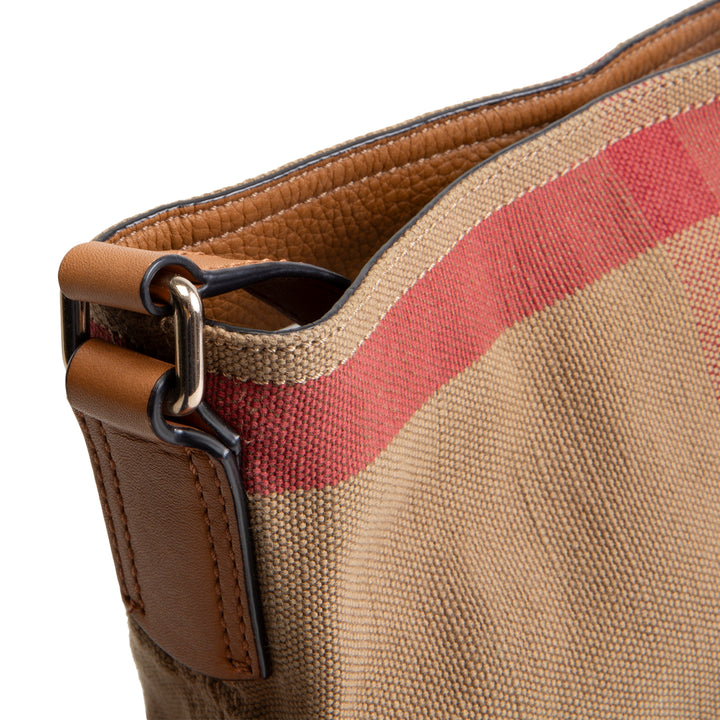 BURBERRY Exploding Check Canvas Bucket Bag