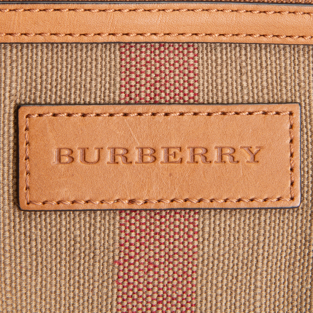 BURBERRY Exploding Check Canvas Bucket Bag